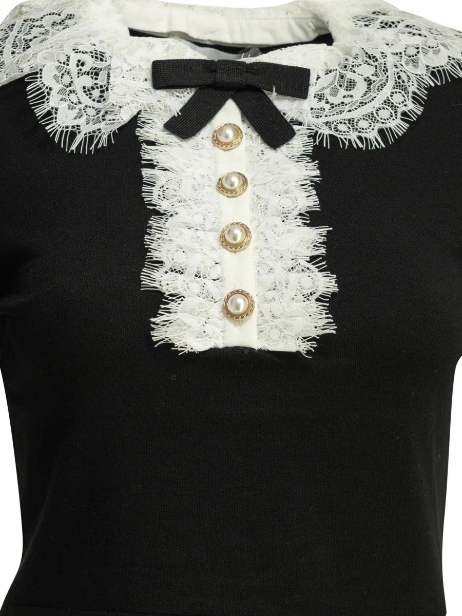 Pulover Sweater with lace collar - Img 3