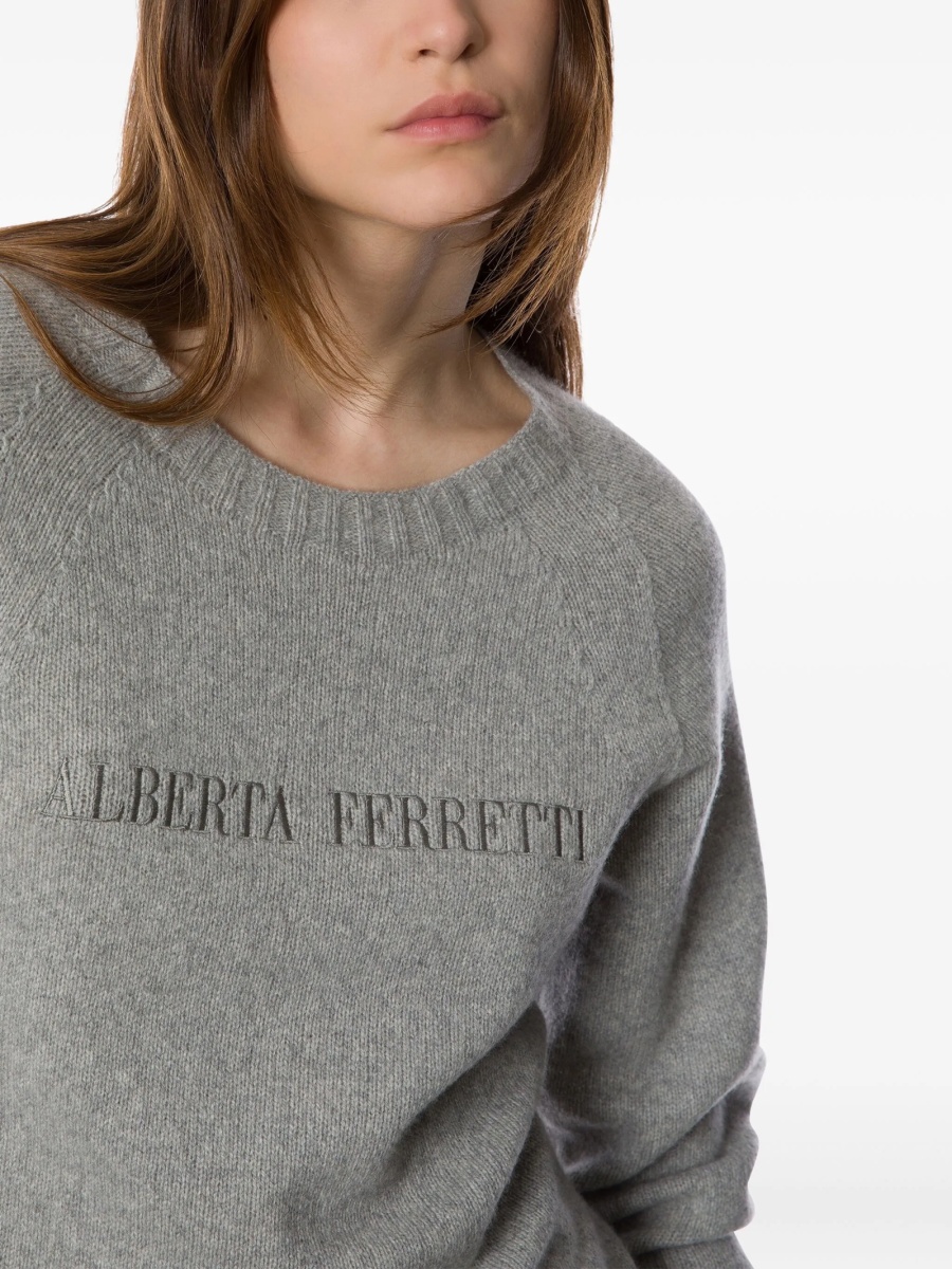 Pulover tricotat Alberta Ferretti gri - Img 4
