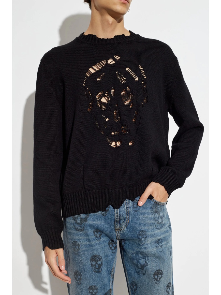 Pulover tricotat Alexander McQueen negru - Img 3