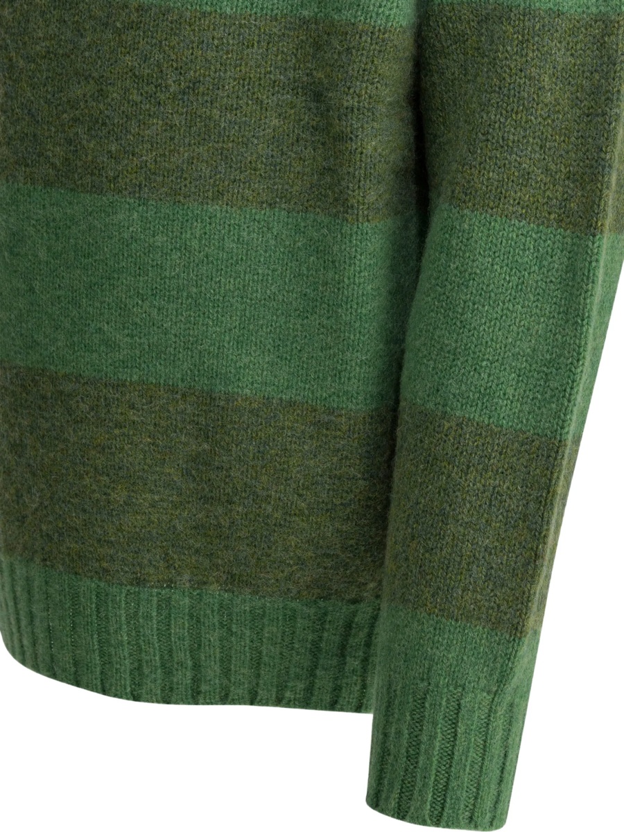 Pulover tricotat Beams Plus verde - Img 4