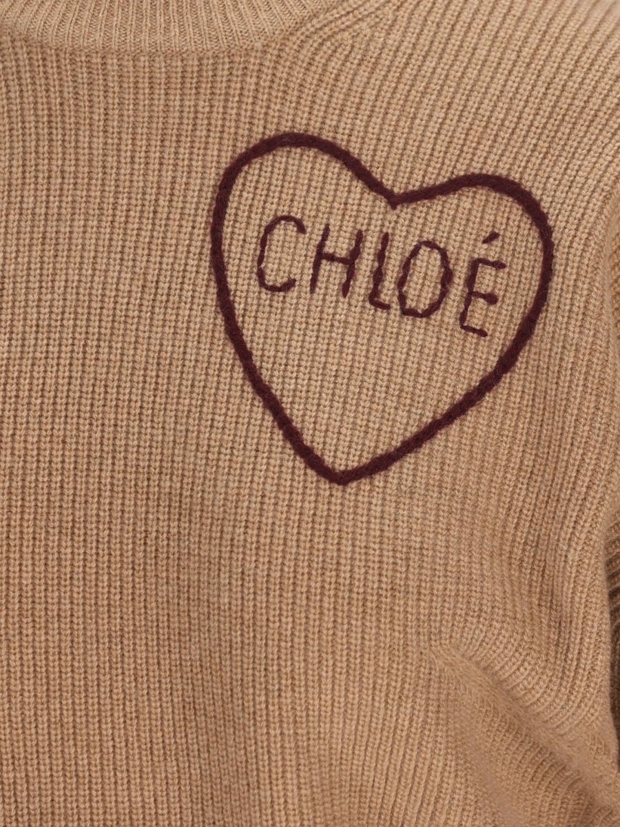 Pulover tricotat Chloe neutru din casmir si lana - Img 3