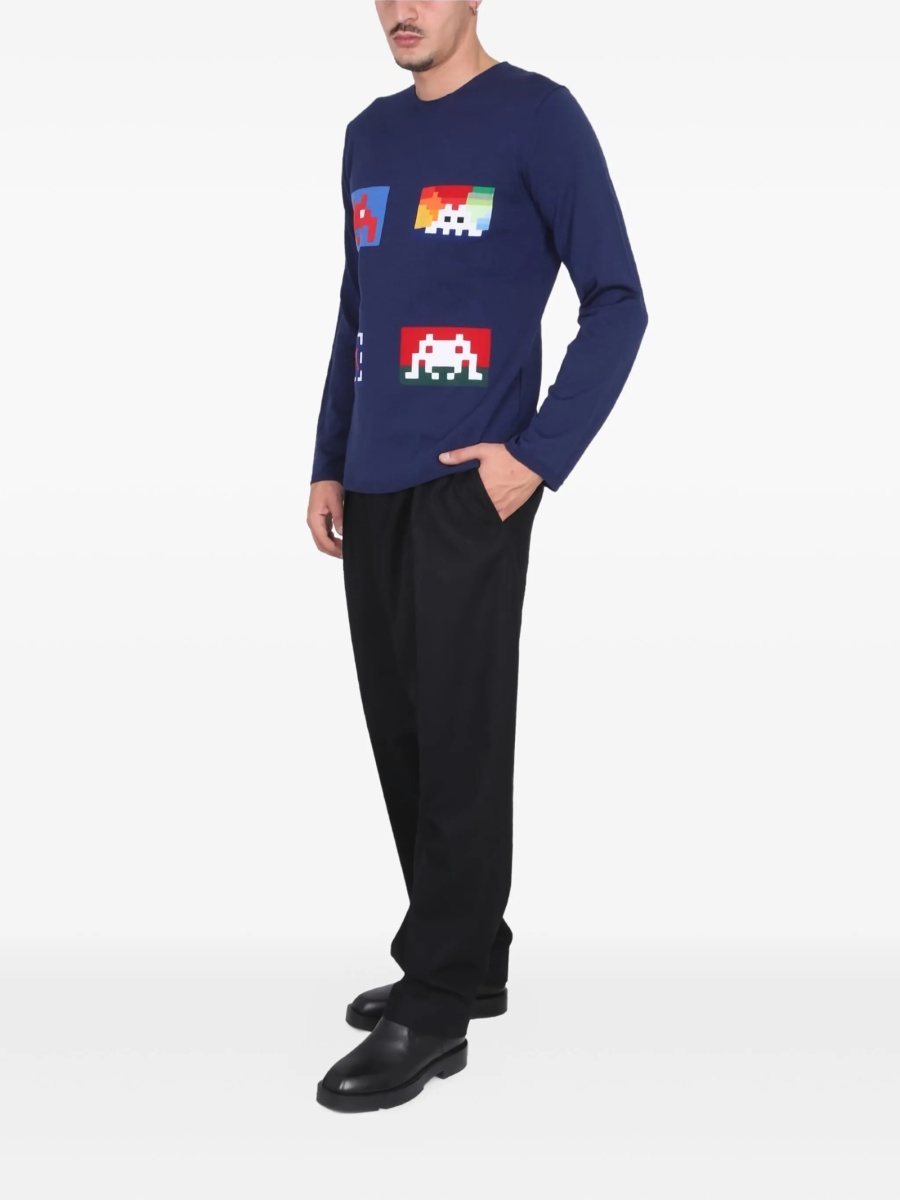 Pulover tricotat Comme des Garçons albastru - Img 2