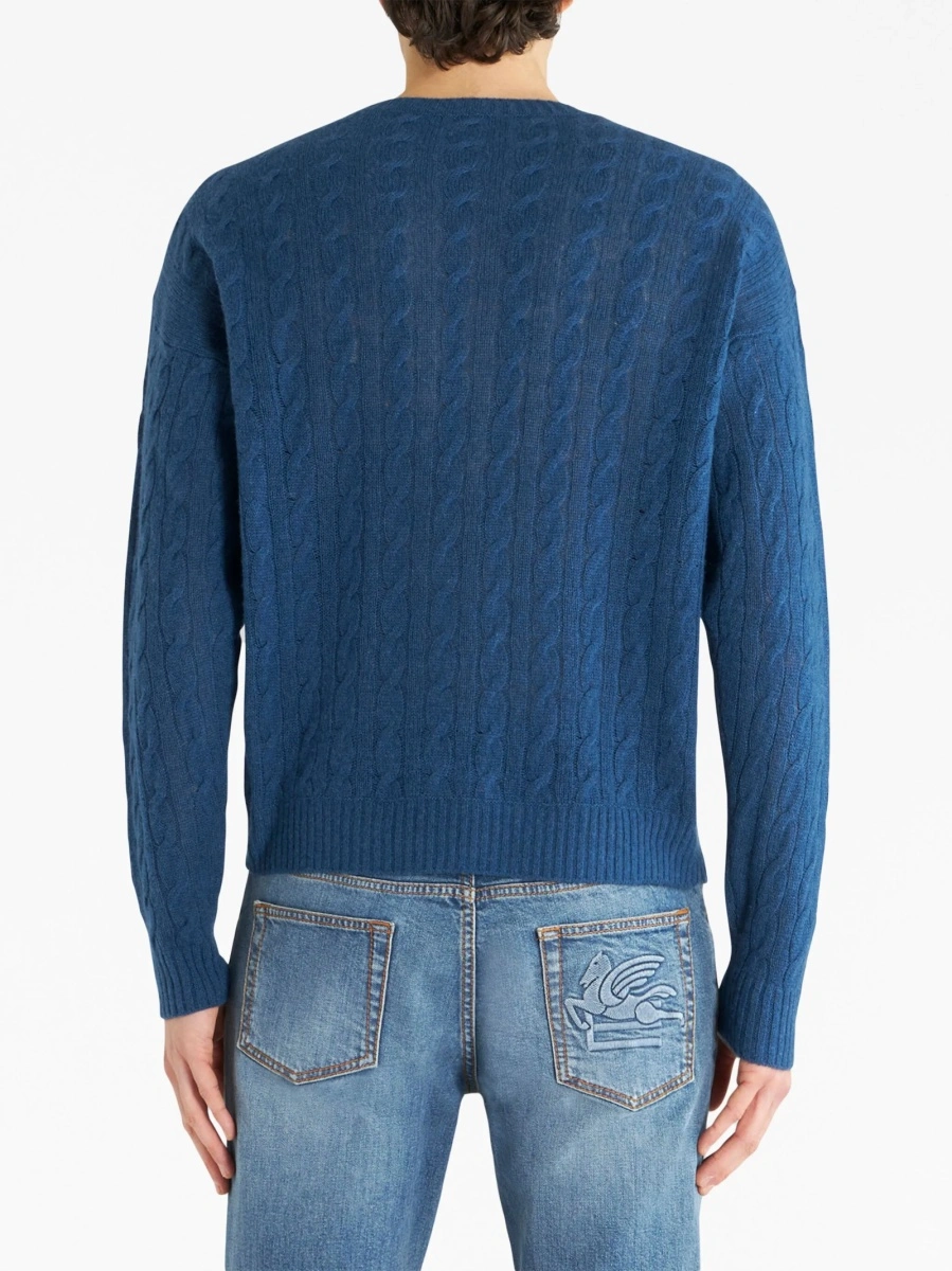 Pulover tricotat ETRO albastru - Img 3