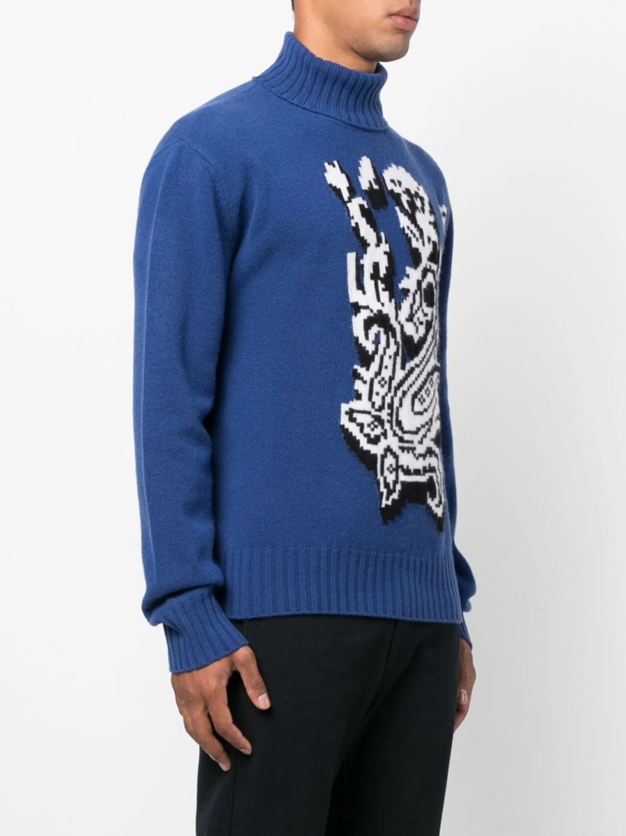 Pulover tricotat ETRO albastru - Img 3