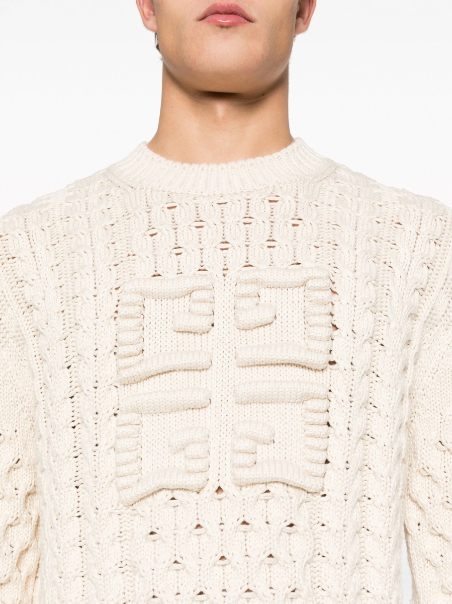 Pulover tricotat Givenchy neutru - Img 5