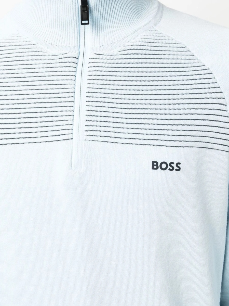 Pulover tricotat Hugo Boss albastru - Img 5