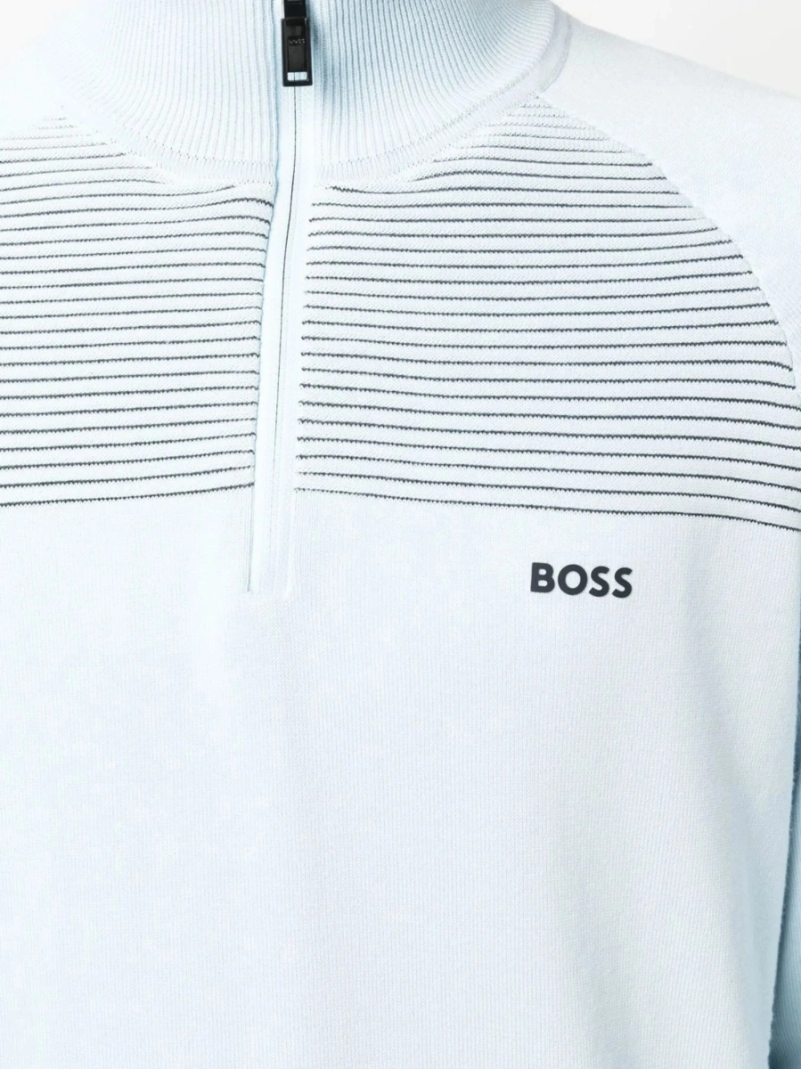Pulover tricotat Hugo Boss albastru - Img 5