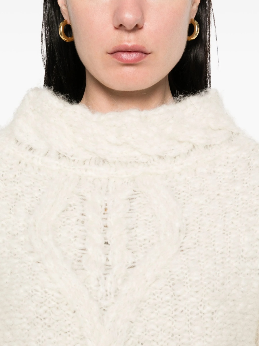 Pulover tricotat Isabel Marant alb - Img 5