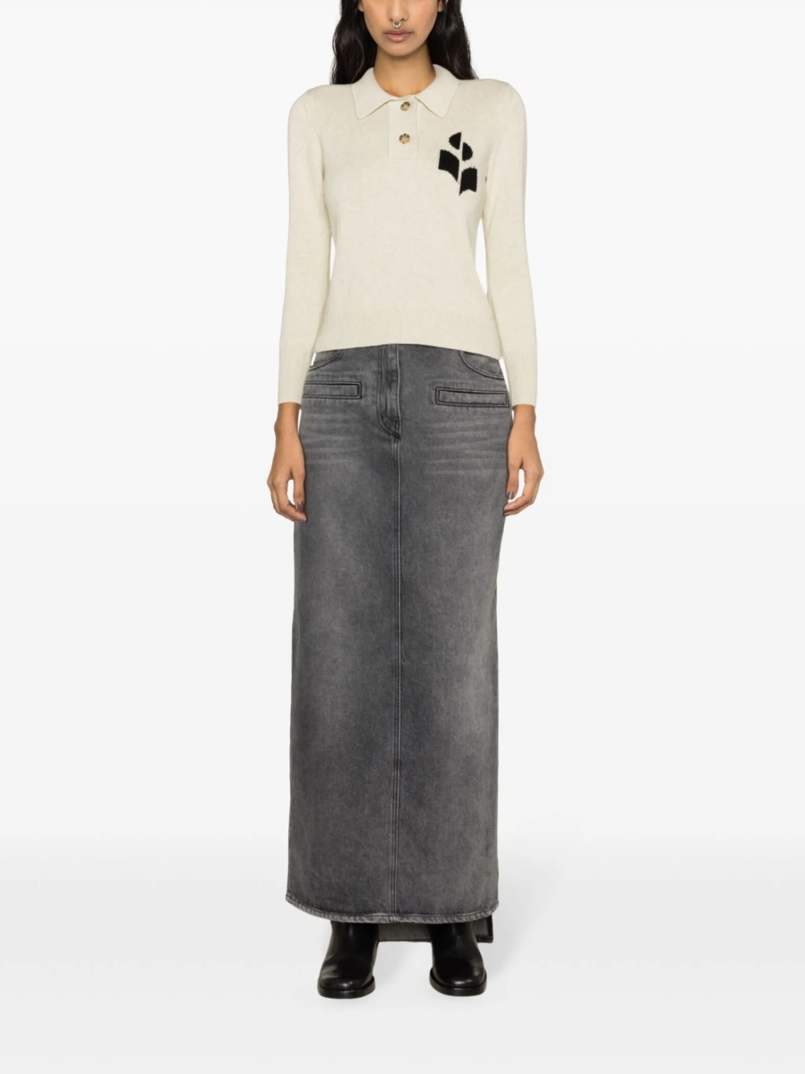 Pulover tricotat ISABEL MARANT ETOILE neutru - Img 2