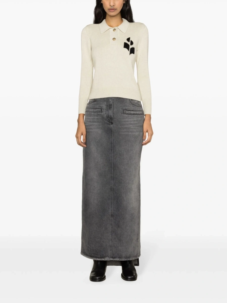 Pulover tricotat ISABEL MARANT ETOILE neutru - Img 2
