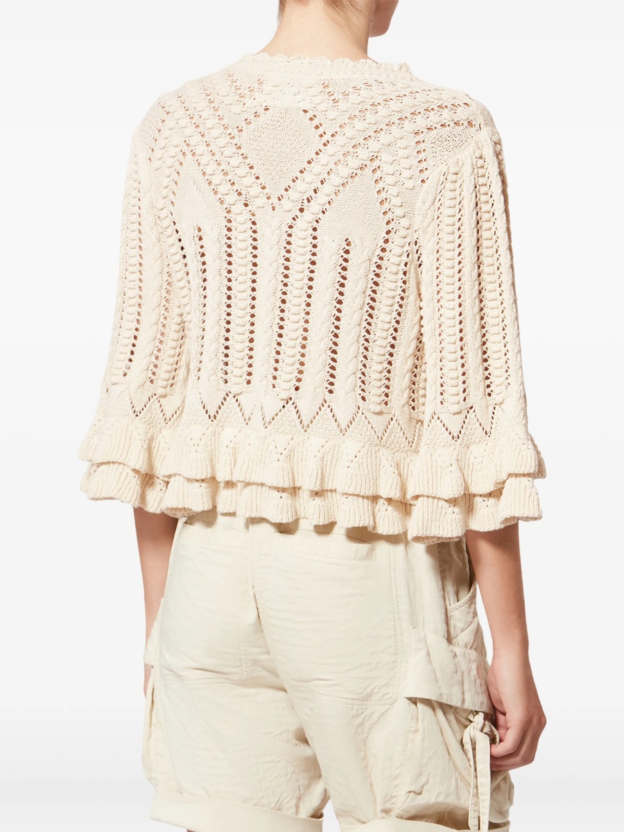 Pulover tricotat ISABEL MARANT ETOILE neutru - Img 4