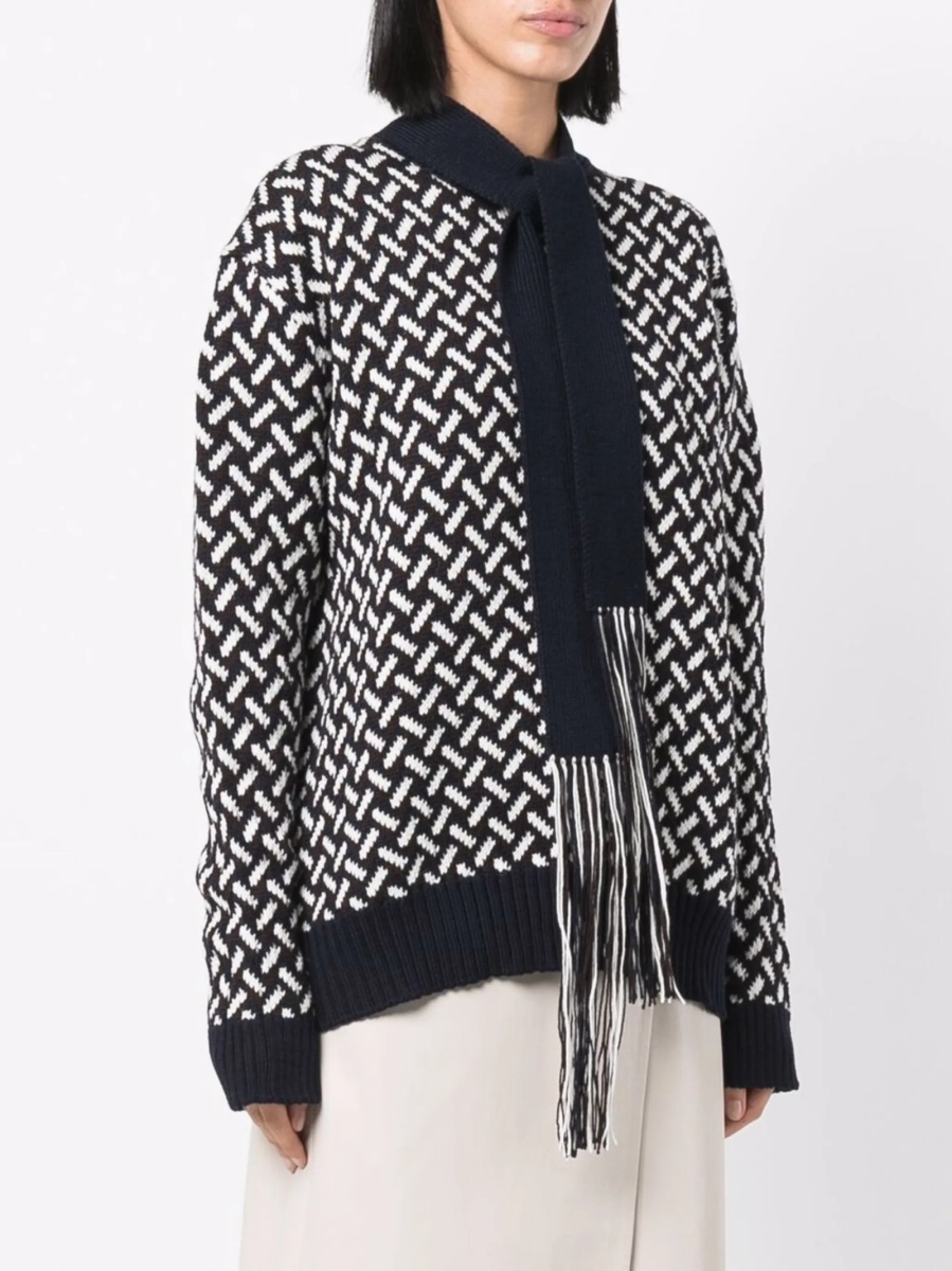 Pulover tricotat Jil Sander albastru - Img 3