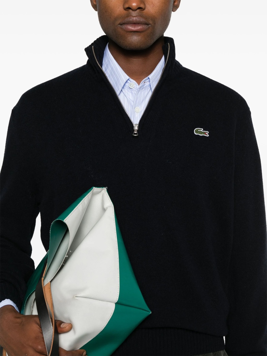 Pulover tricotat Lacoste albastru - Img 5