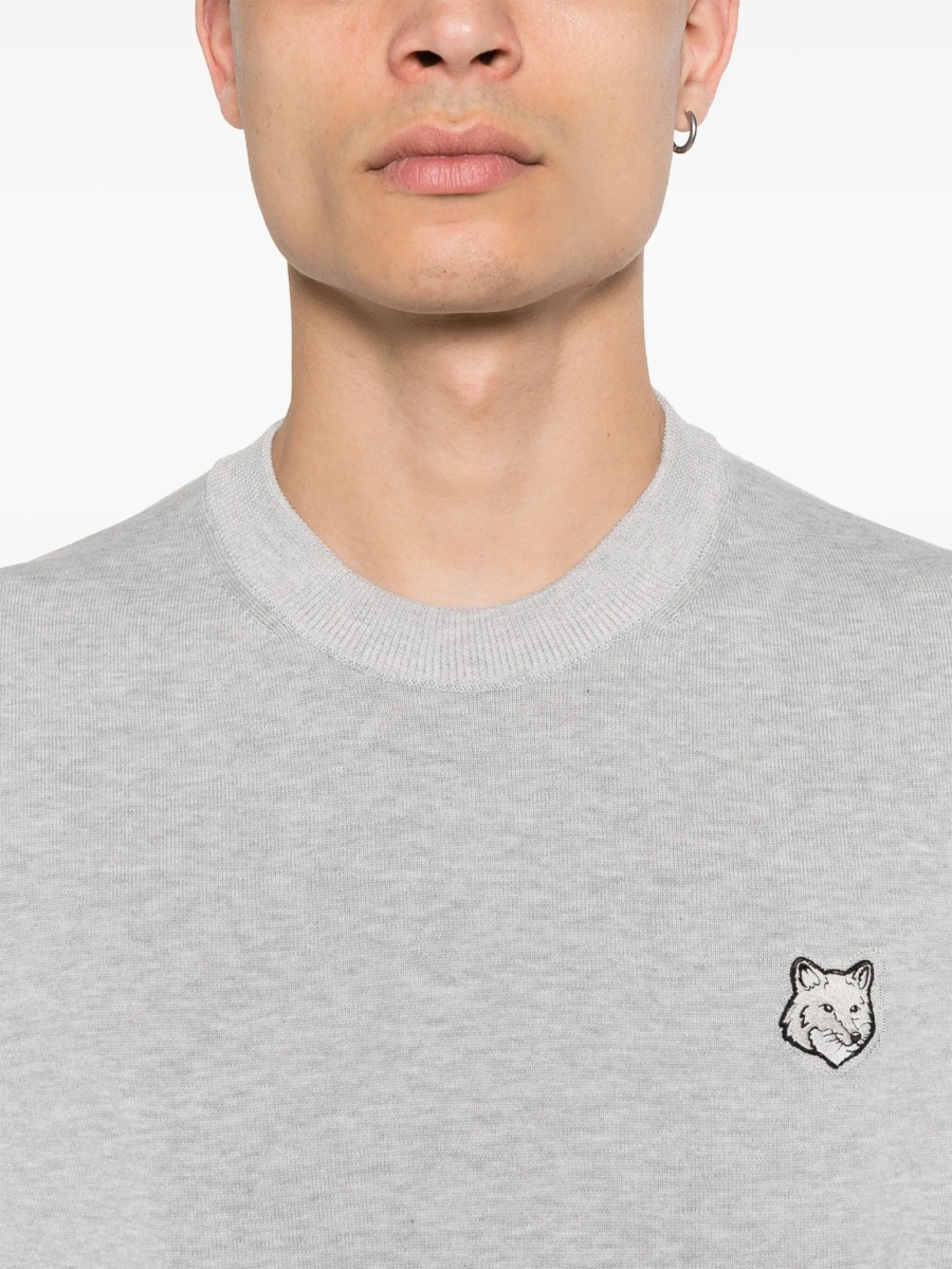 Pulover tricotat MAISON KITSUNÉ gri - Img 5