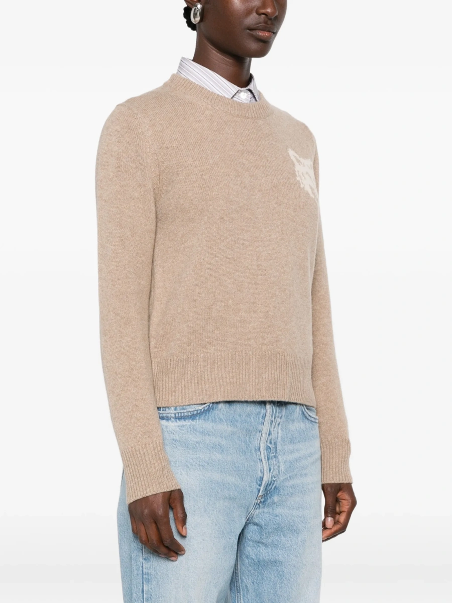 Pulover tricotat MAISON KITSUNÉ neutru - Img 3