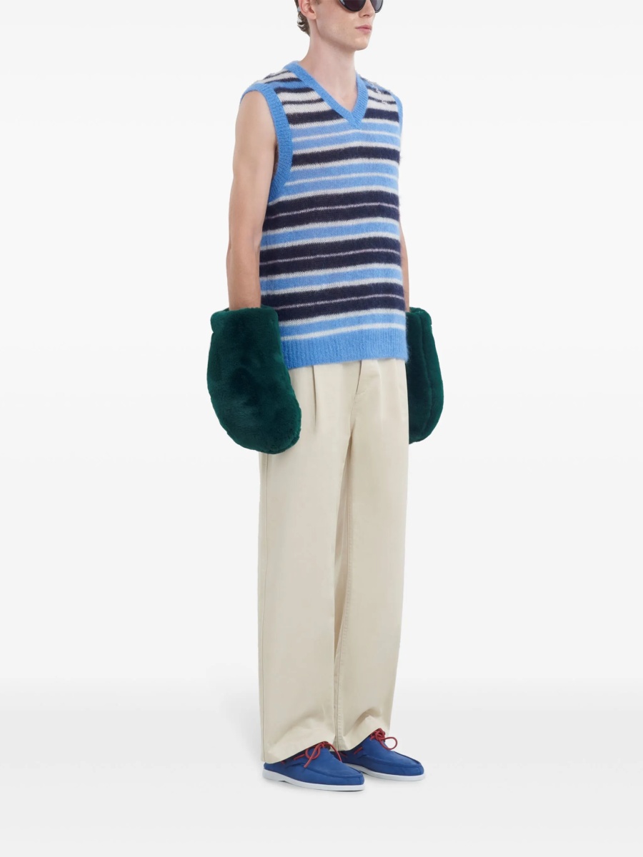 Pulover tricotat Marni Mohair albastru - Img 2
