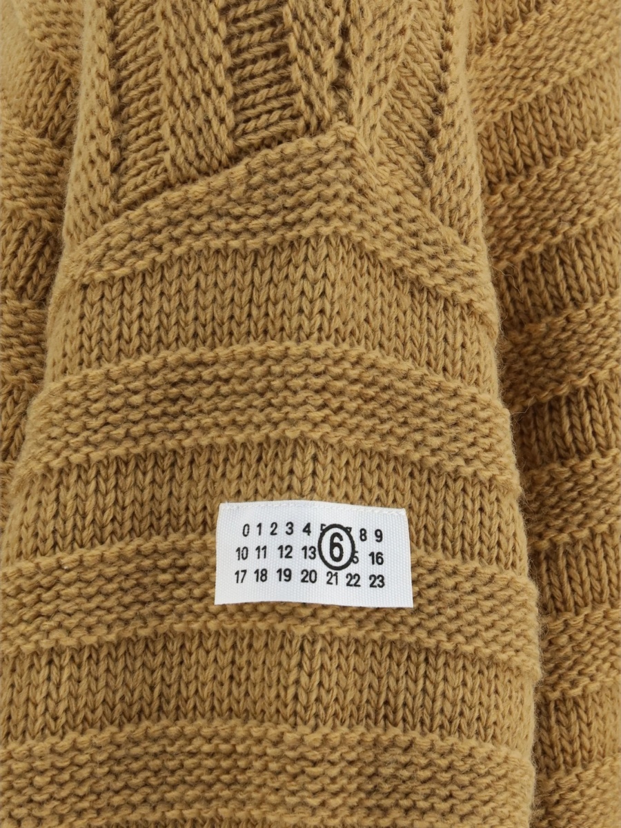 Pulover tricotat MM6 Maison Margiela galben - Img 3