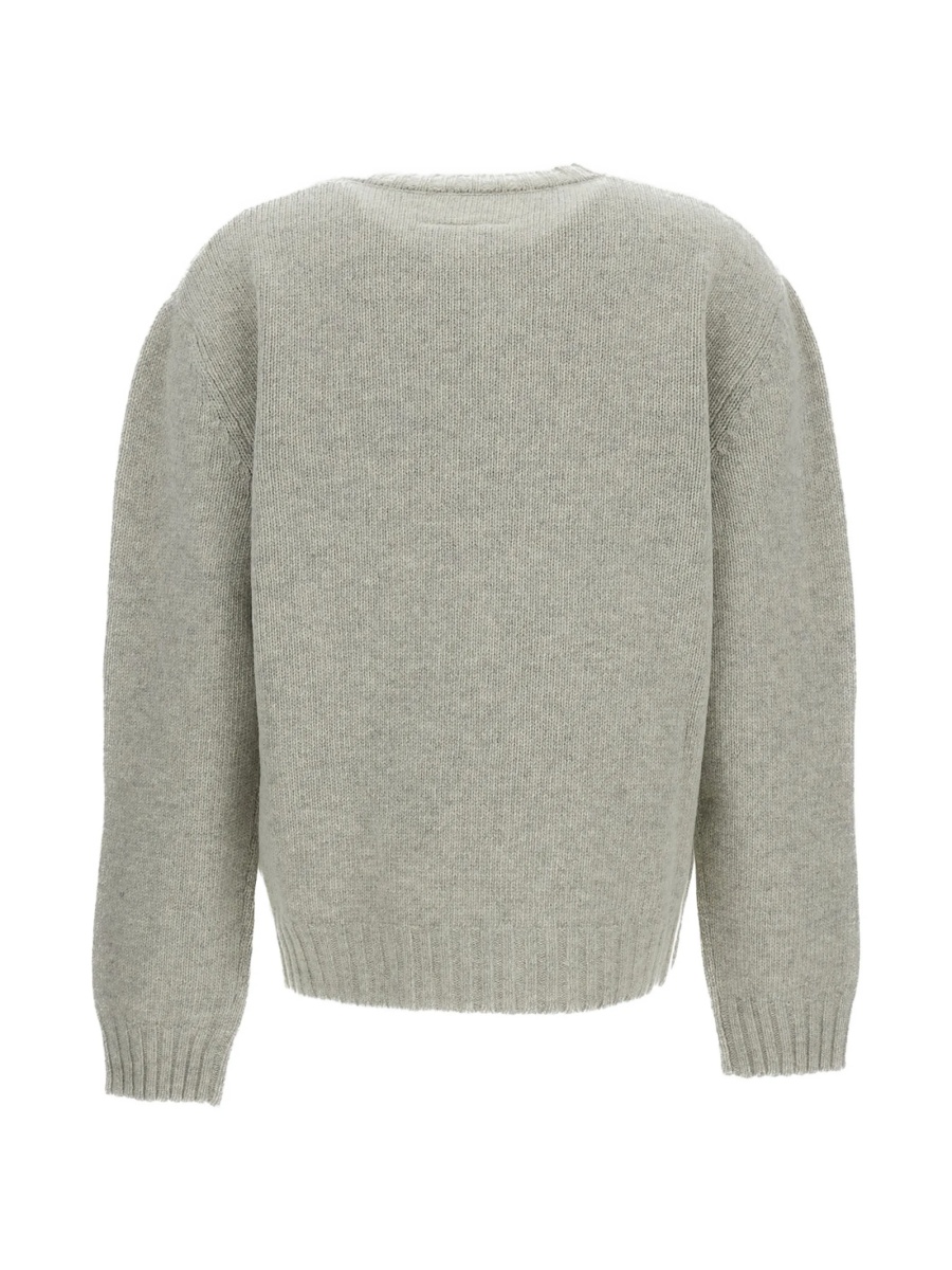 Pulover tricotat MM6 Maison Margiela gri - Img 2
