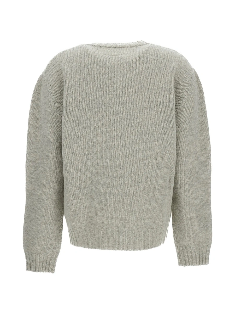 Pulover tricotat MM6 Maison Margiela gri - Img 2
