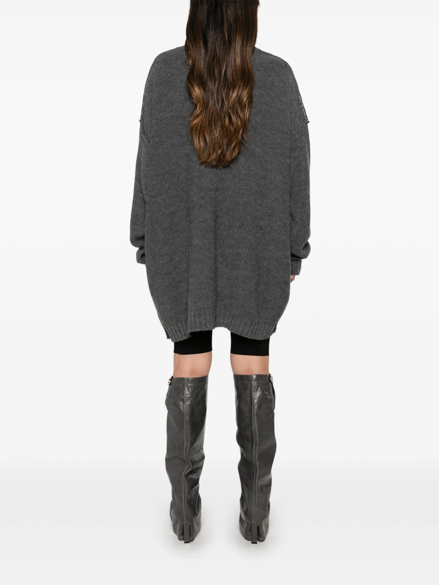 Pulover tricotat MM6 Maison Margiela gri - Img 4