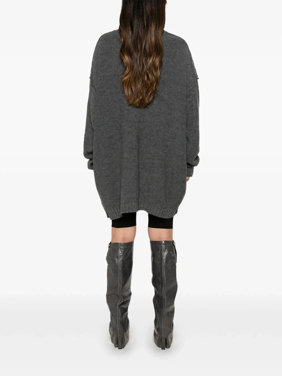 Pulover tricotat MM6 Maison Margiela gri - Img 4