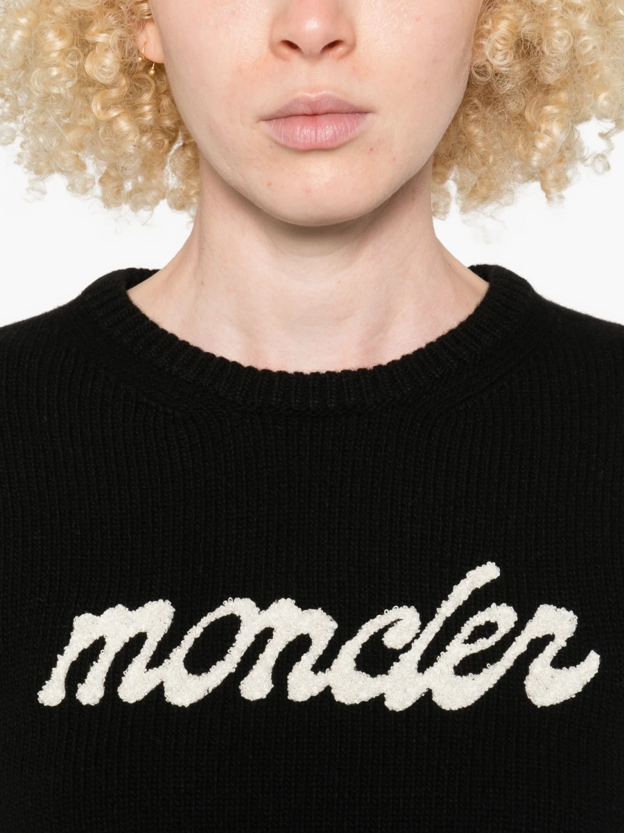 Pulover tricotat Moncler negru - Img 5