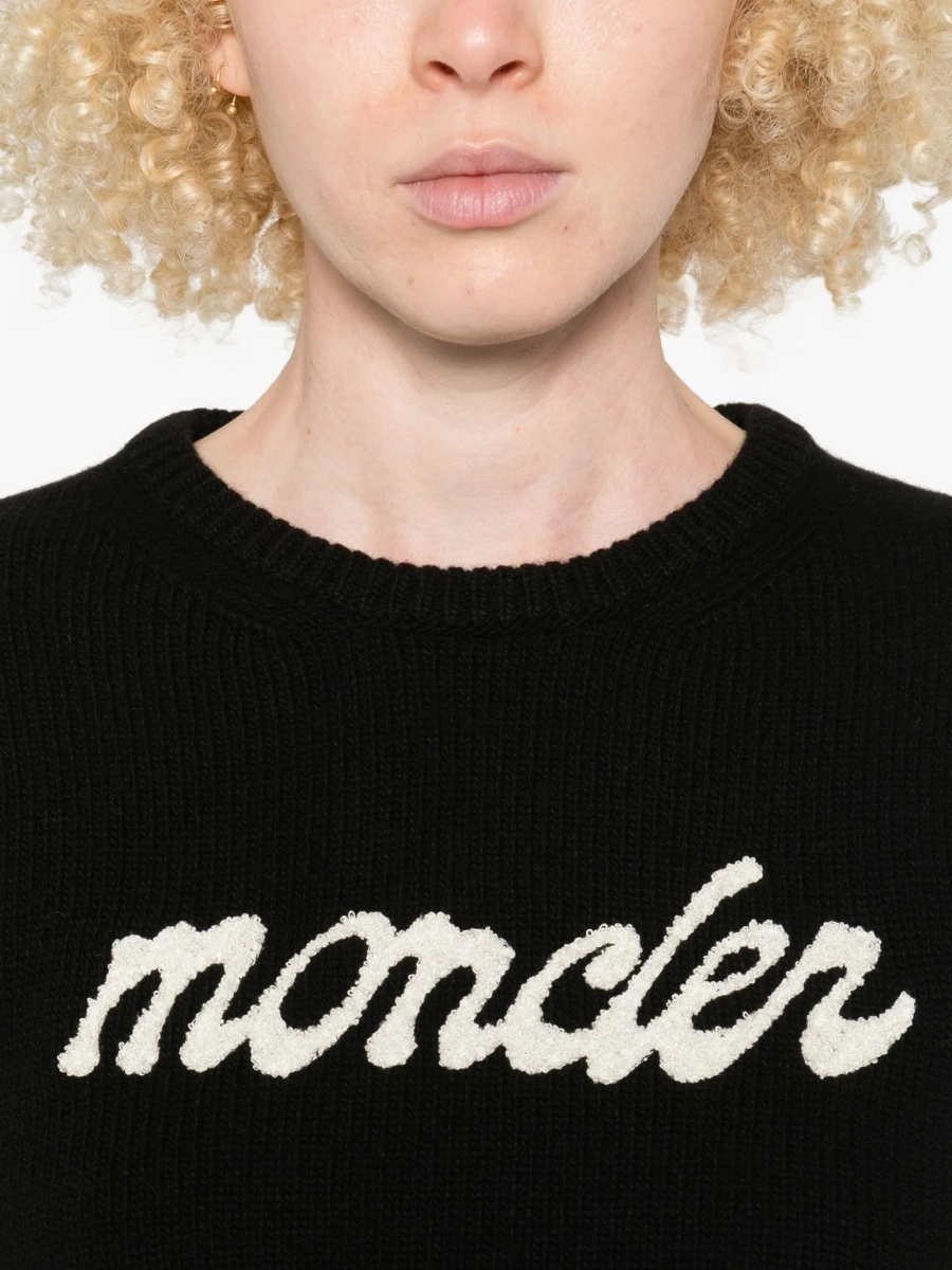 Pulover tricotat Moncler negru - Img 5