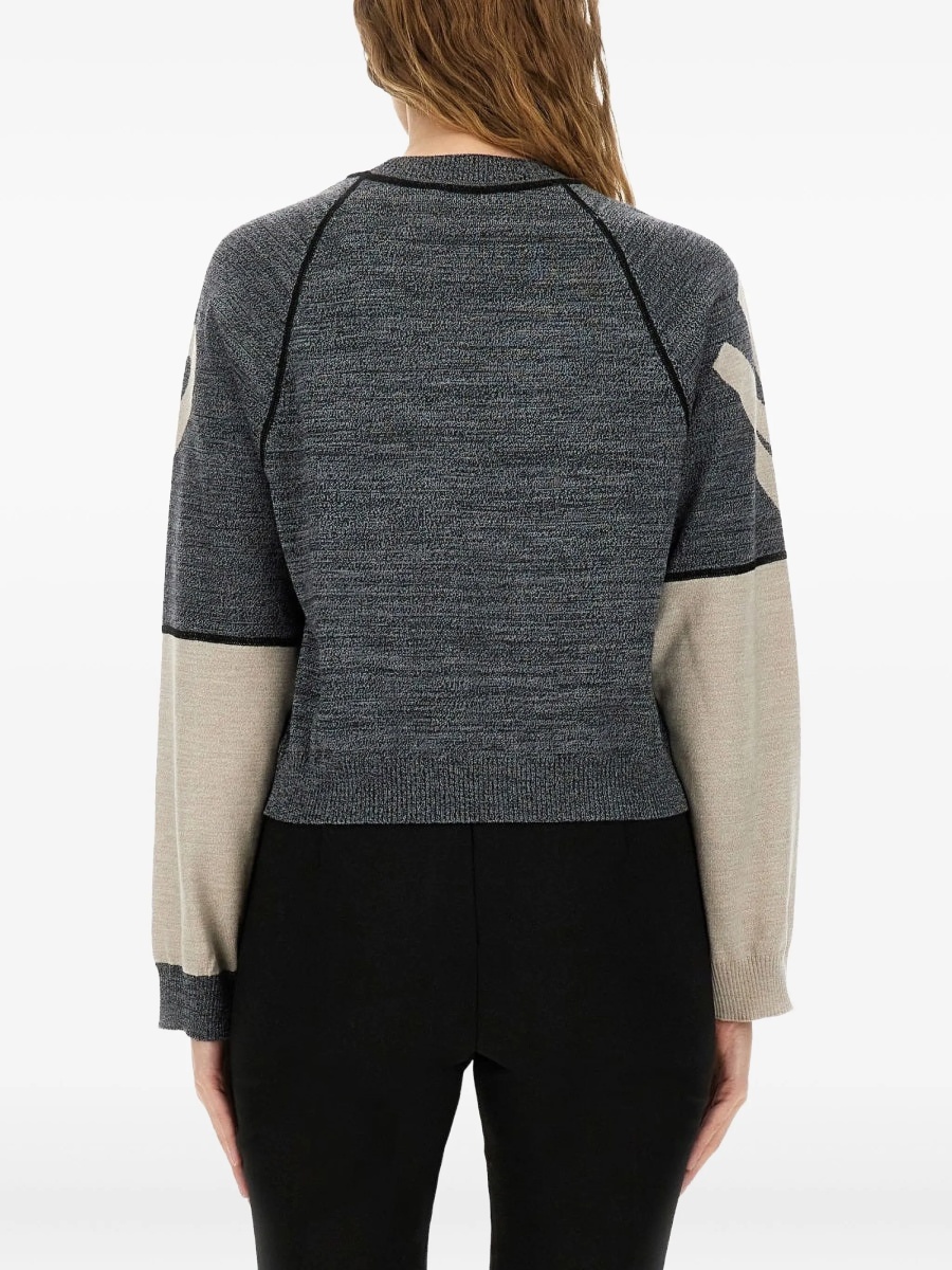 Pulover tricotat MOSCHINO JEANS gri - Img 3