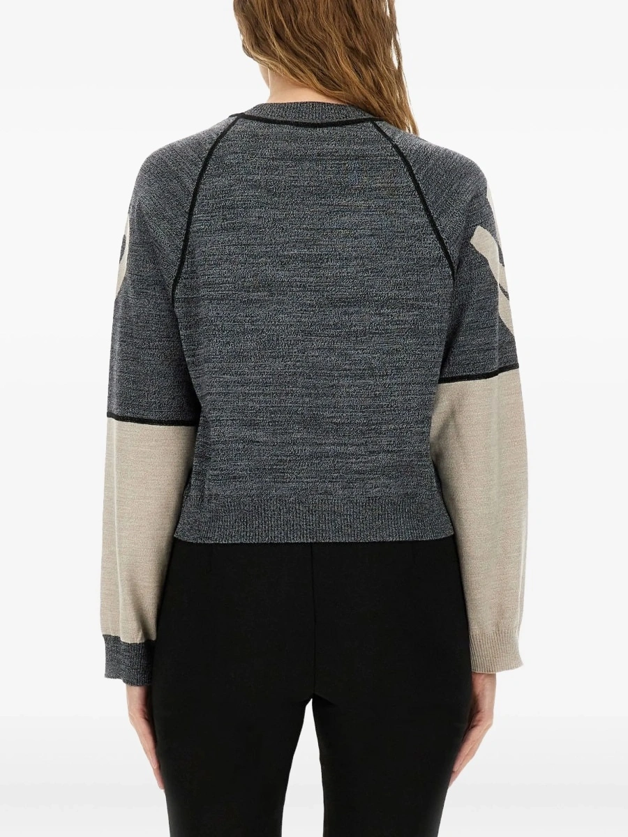 Pulover tricotat MOSCHINO JEANS gri - Img 3