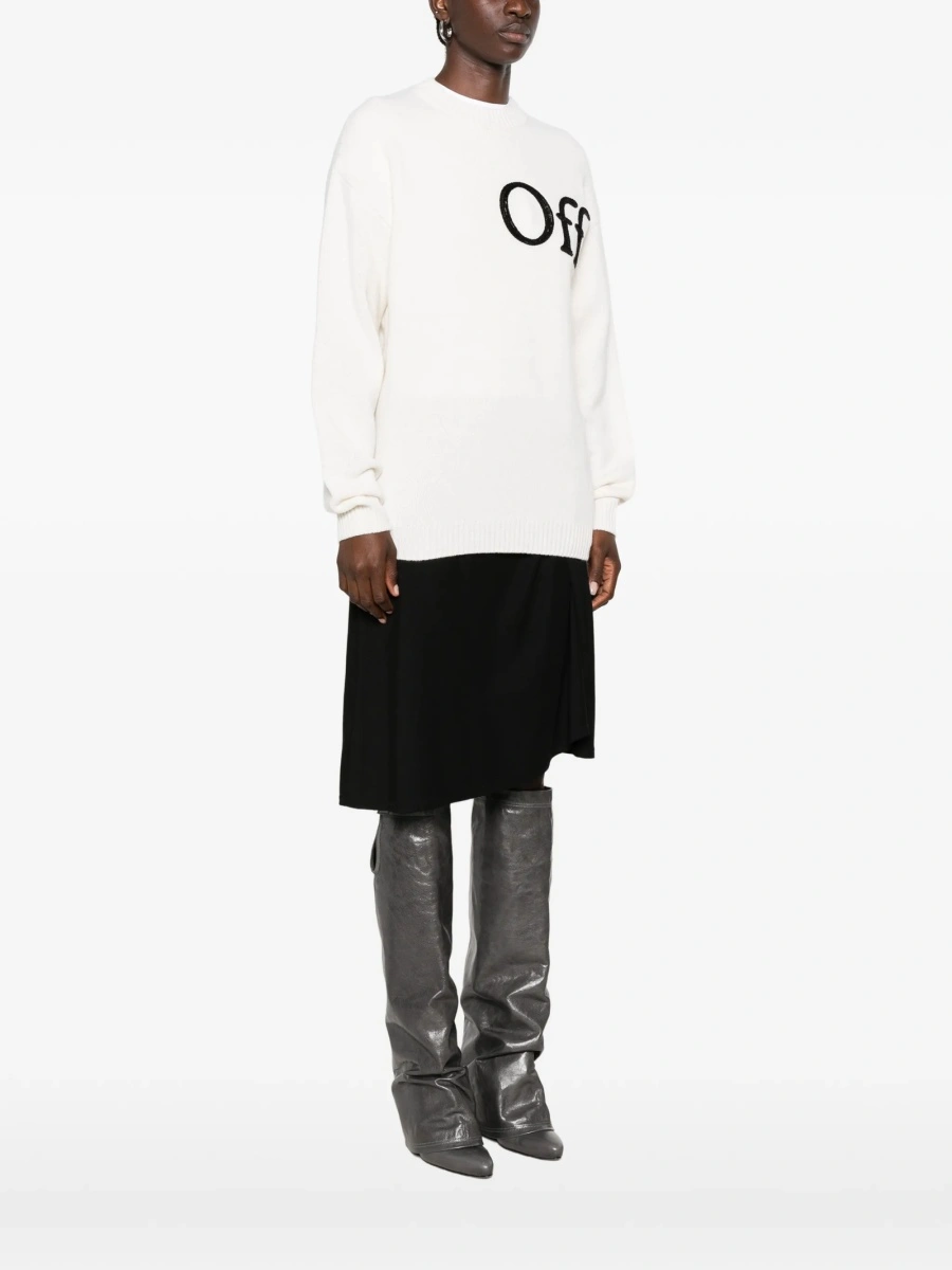 Pulover tricotat Off-White din lana si poliamida - Img 4
