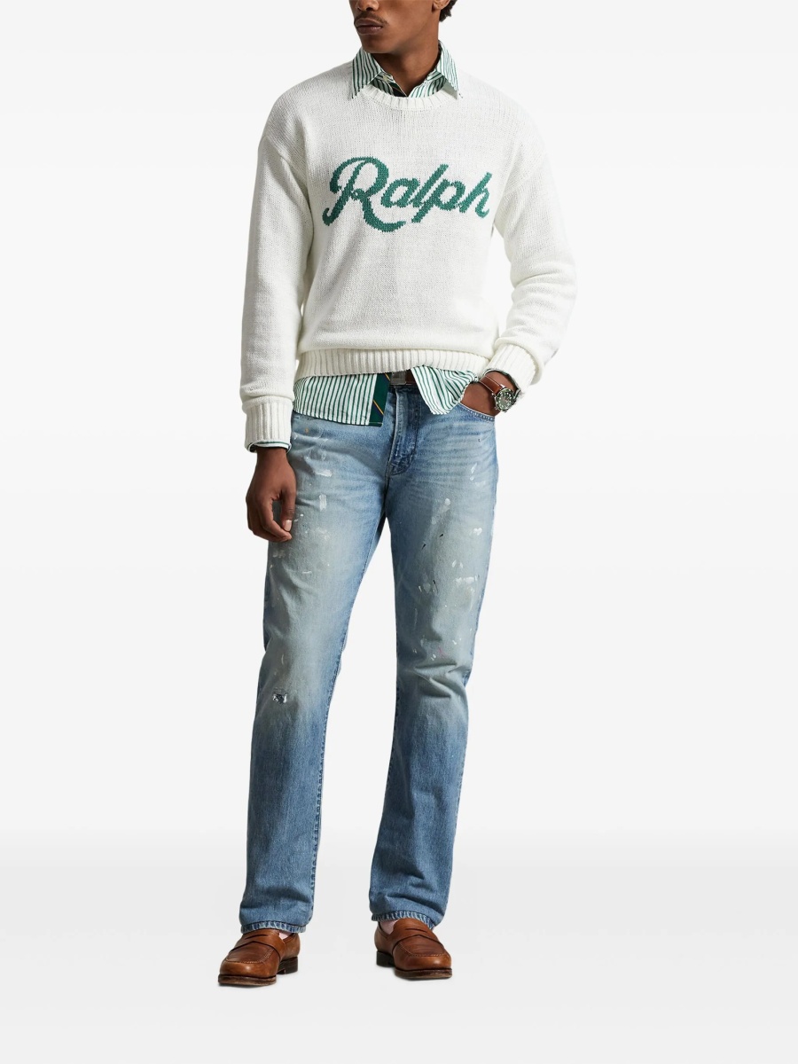 Pulover tricotat Ralph Lauren alb - Img 2