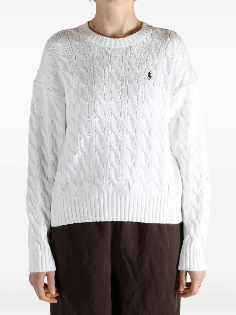 Pulover tricotat Ralph Lauren alb - Img 2