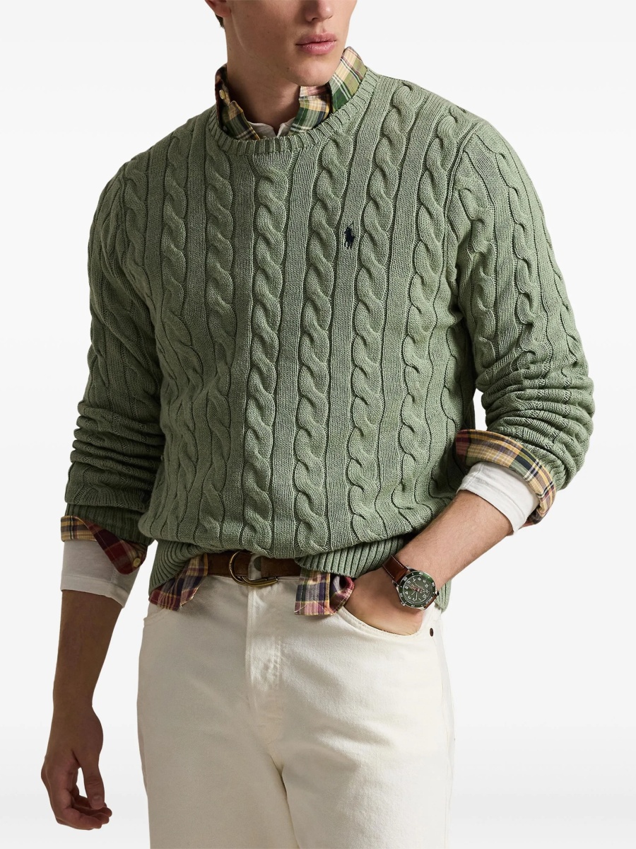 Pulover tricotat Ralph Lauren verde - Img 3