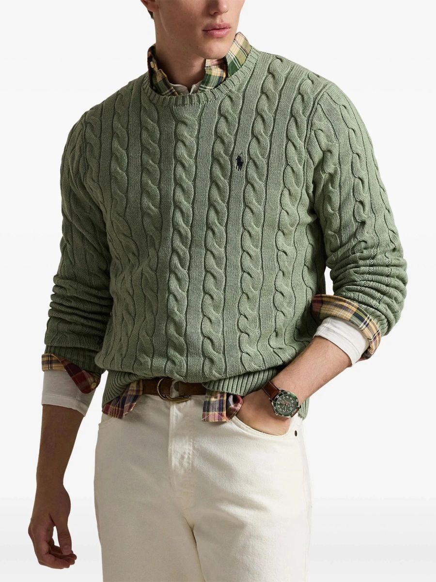 Pulover tricotat Ralph Lauren verde - Img 3
