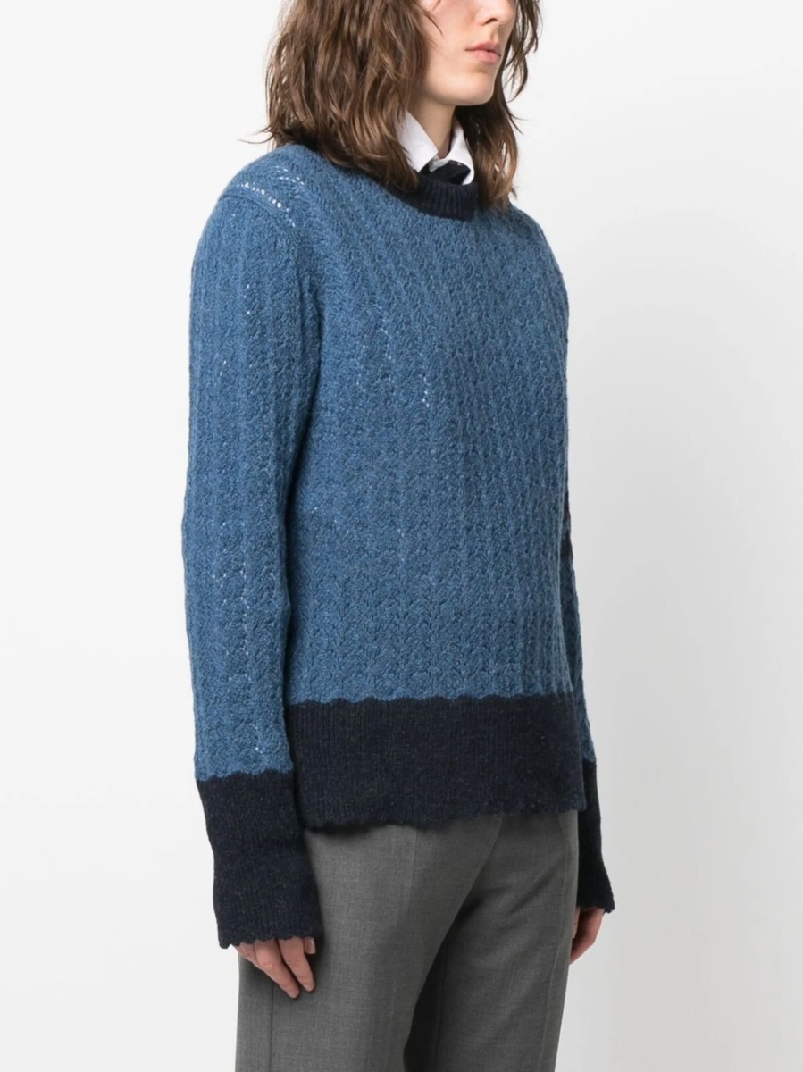 Pulover tricotat Thom Browne albastru - Img 3