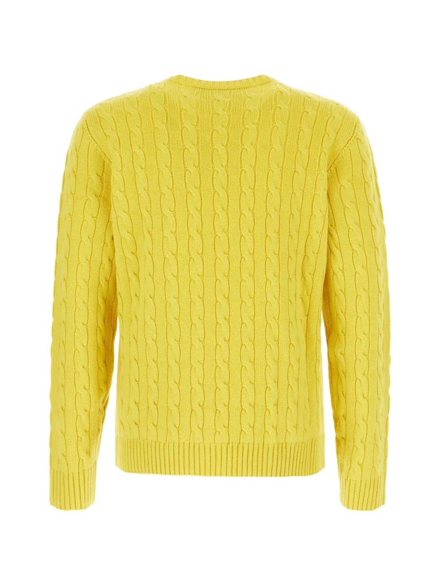 Pulover tricotat Valentino Garavani galben din casmir - Img 2