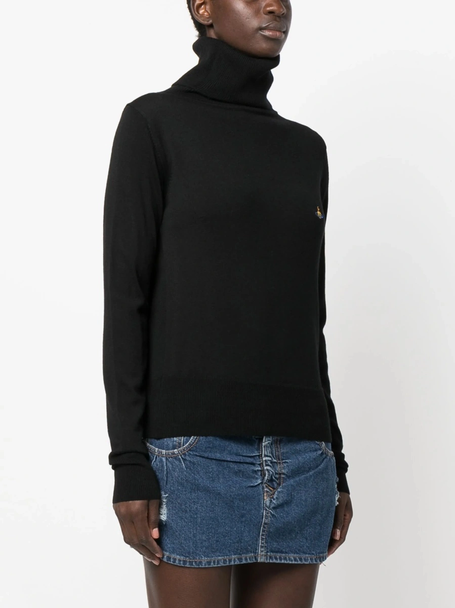 Pulover tricotat Vivienne Westwood negru - Img 3