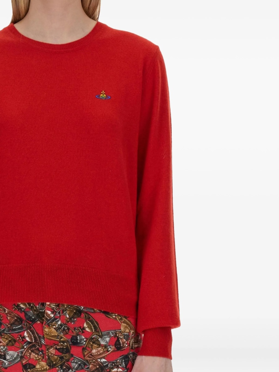 Pulover tricotat Vivienne Westwood rosu - Img 4