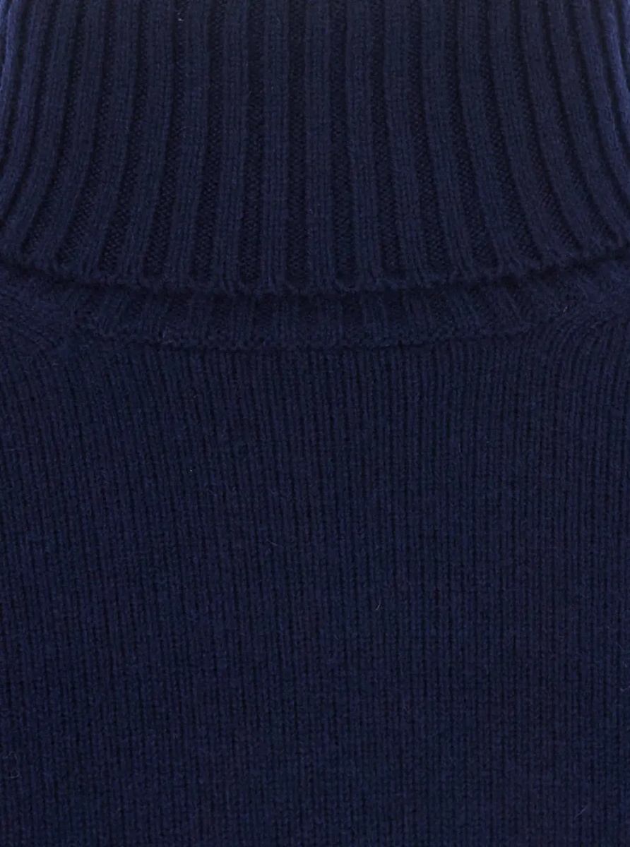 Pulover Turtleneck ML F.7gg with long sleeves and wool and cashmere fabric blue women - Img 3
