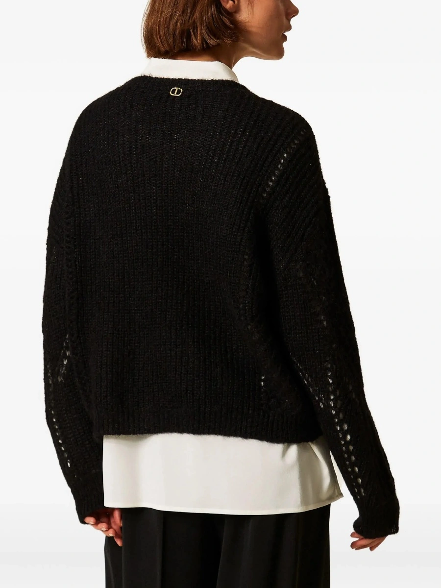 Pulover TWINSET negru din lana - Img 6