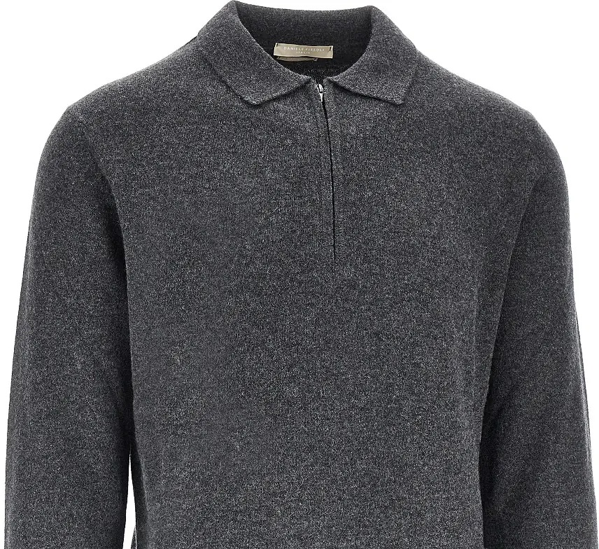Pulover Upcycled cashmere polo sweater - Img 2
