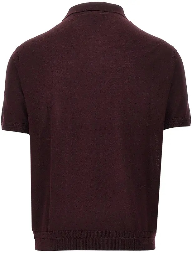 Pulover Virgin wool and silk polo shirt - Img 3