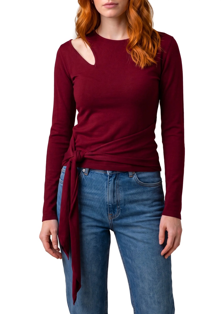 Pulovere Cut-Off Top With Sash - Img 2