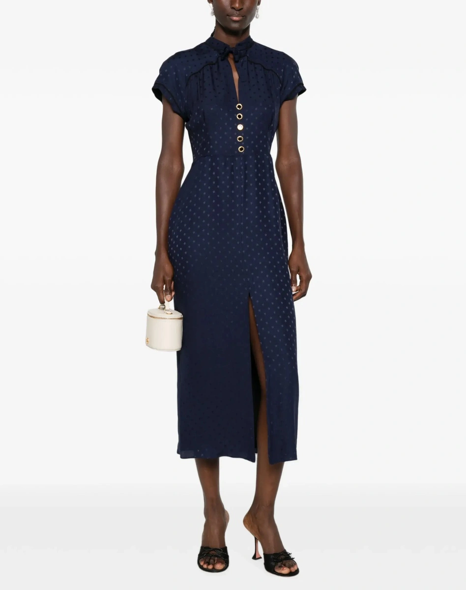 Rochie Alessandra Rich albastra din matase - Img 4