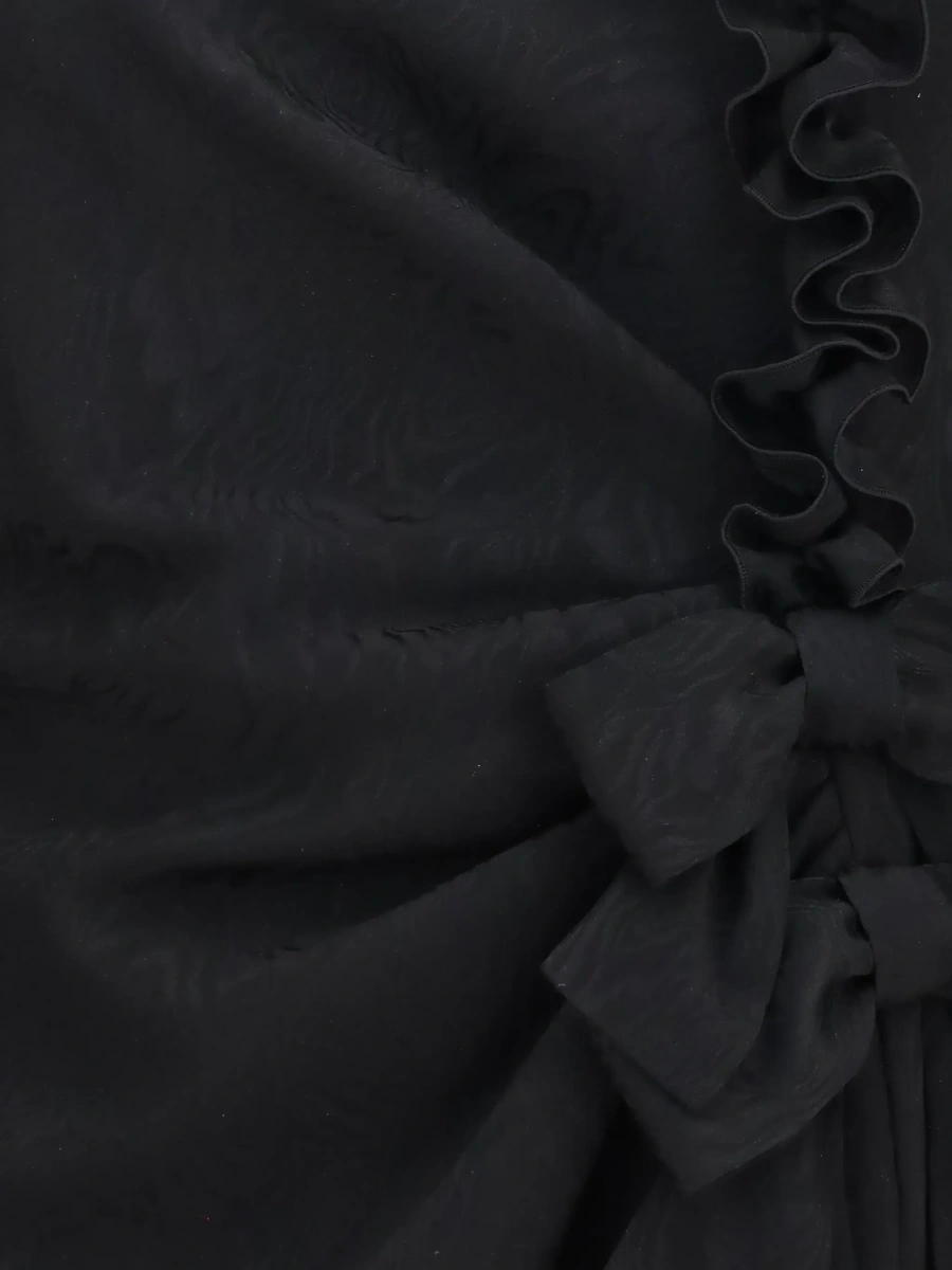 Rochie Alessandra Rich neagra din matase si jacquard - Img 5
