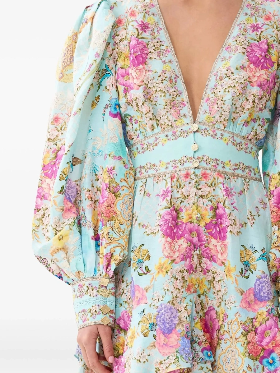 Rochie CAMILLA multicolor din in - Img 7