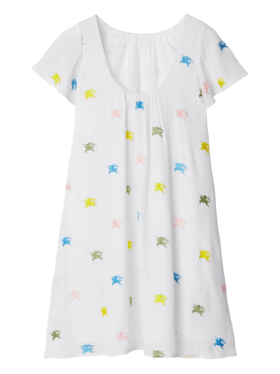 Rochie casual Burberry alba din polyester si cupru - Img 2