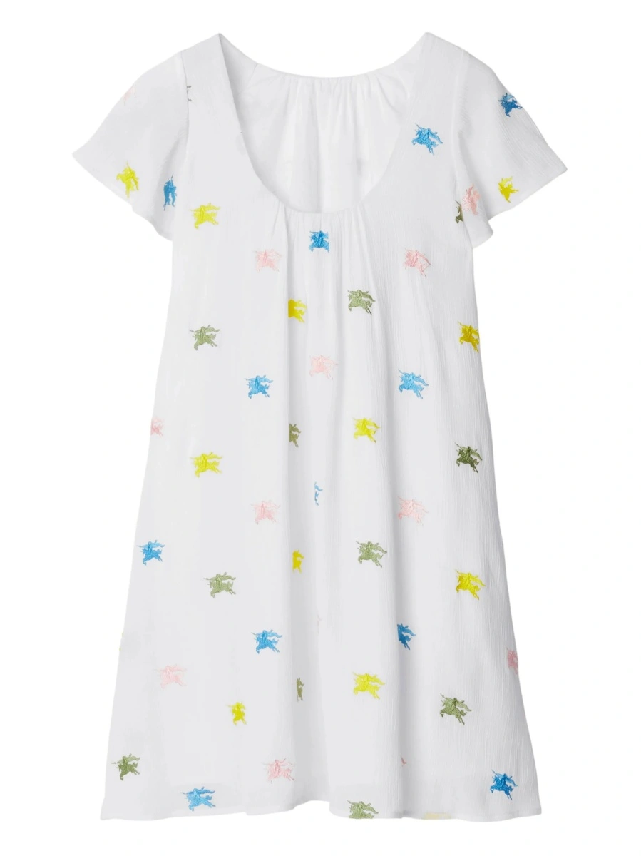 Rochie casual Burberry alba din polyester si cupru - Img 2