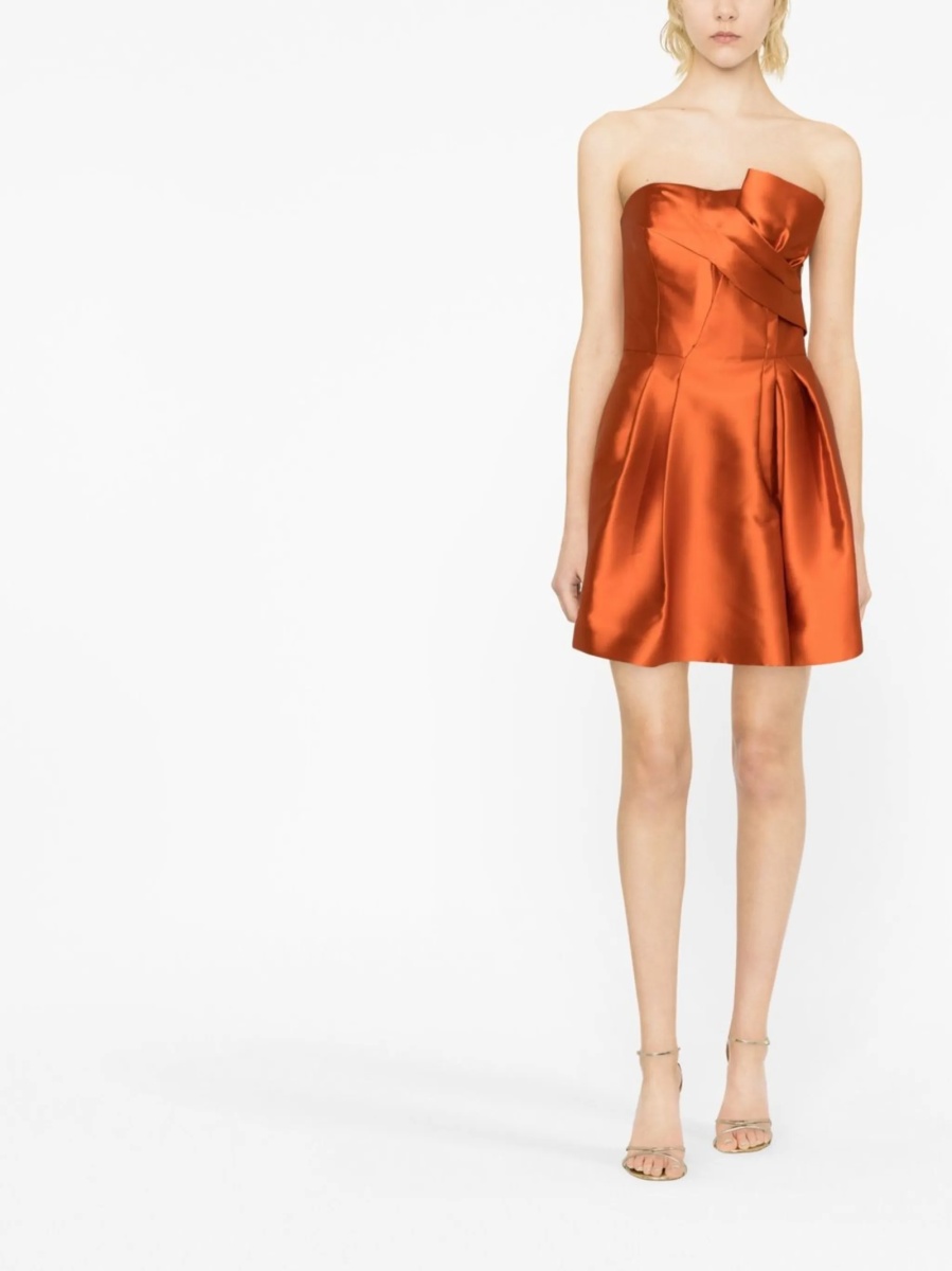Rochie de ocazie Alberta Ferretti portocalie din polyester si matase - Img 3