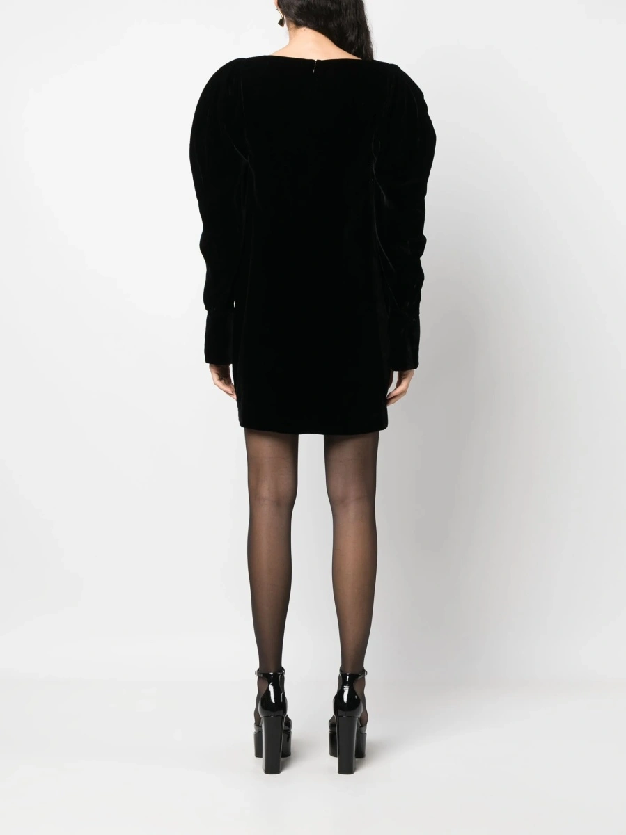 Rochie de ocazie Nina Ricci neagra din cupru si vascoza - Img 4